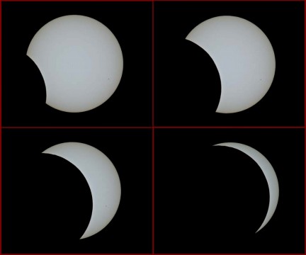 部分日食が進行する写真